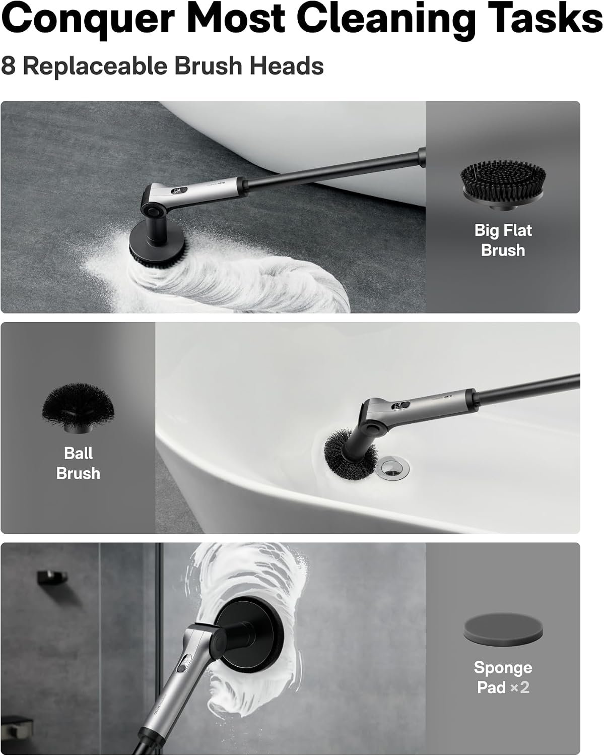 HOTO Flexi™ Cordless Spin Scrubber - Image 2
